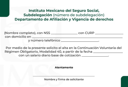 Escrito libre para Modalidad 40