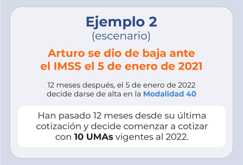 Ejemplo de UMAs para pago retroactivo de Modalidad 40