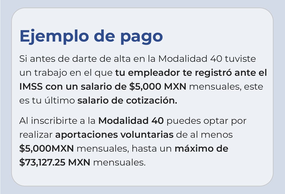 ¿Cuál es el salario tope para la Modalidad 40?