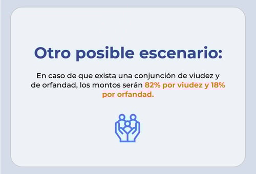 pensión conjunta por viudez 82% y orfandad 18%