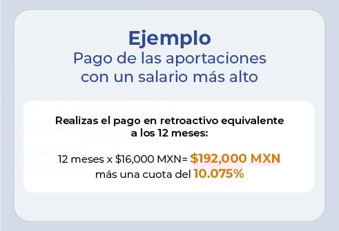 Ejemplo de pago de aportaciones con salario alto a Modalidad 40