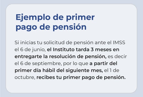 Ejemplo de tiempo para primer pago de pensión