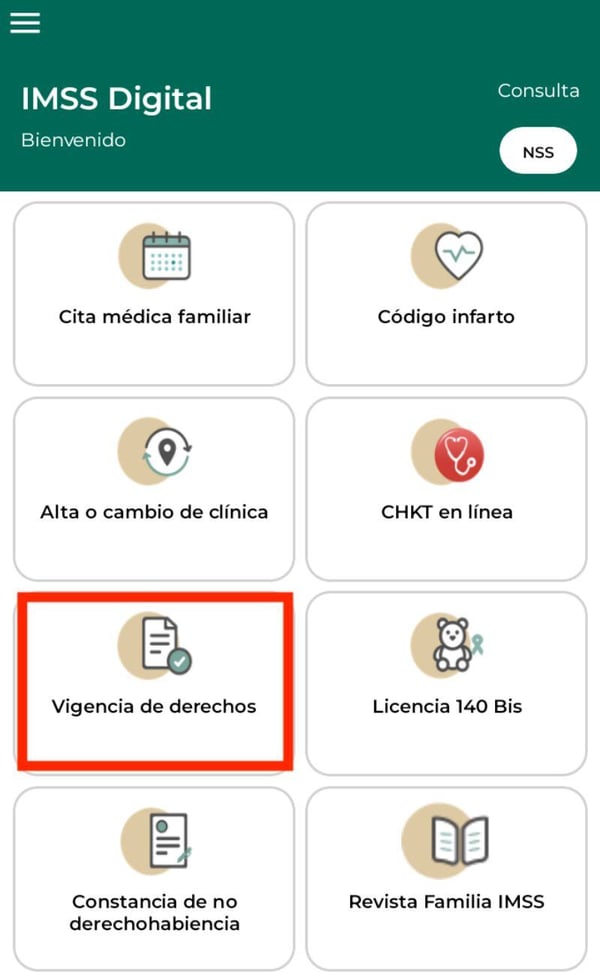 App del IMSS para constancia de vigencia de derechos