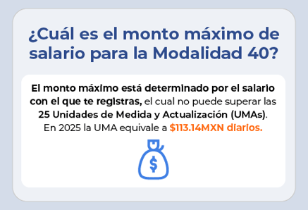 Ejemplo de costo y pago de la Modalidad 40